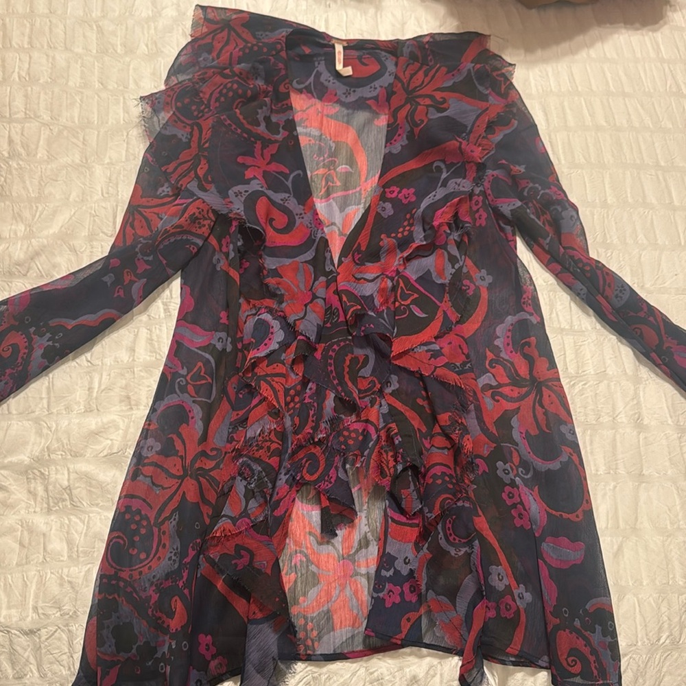 Free people mesh printed top